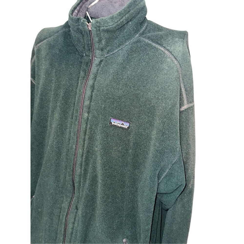 RARE VINTAGE 1999 Patagonia Jacket Men XL Fleece Full Zip Up Green Made in USA - Picture 2 of 16